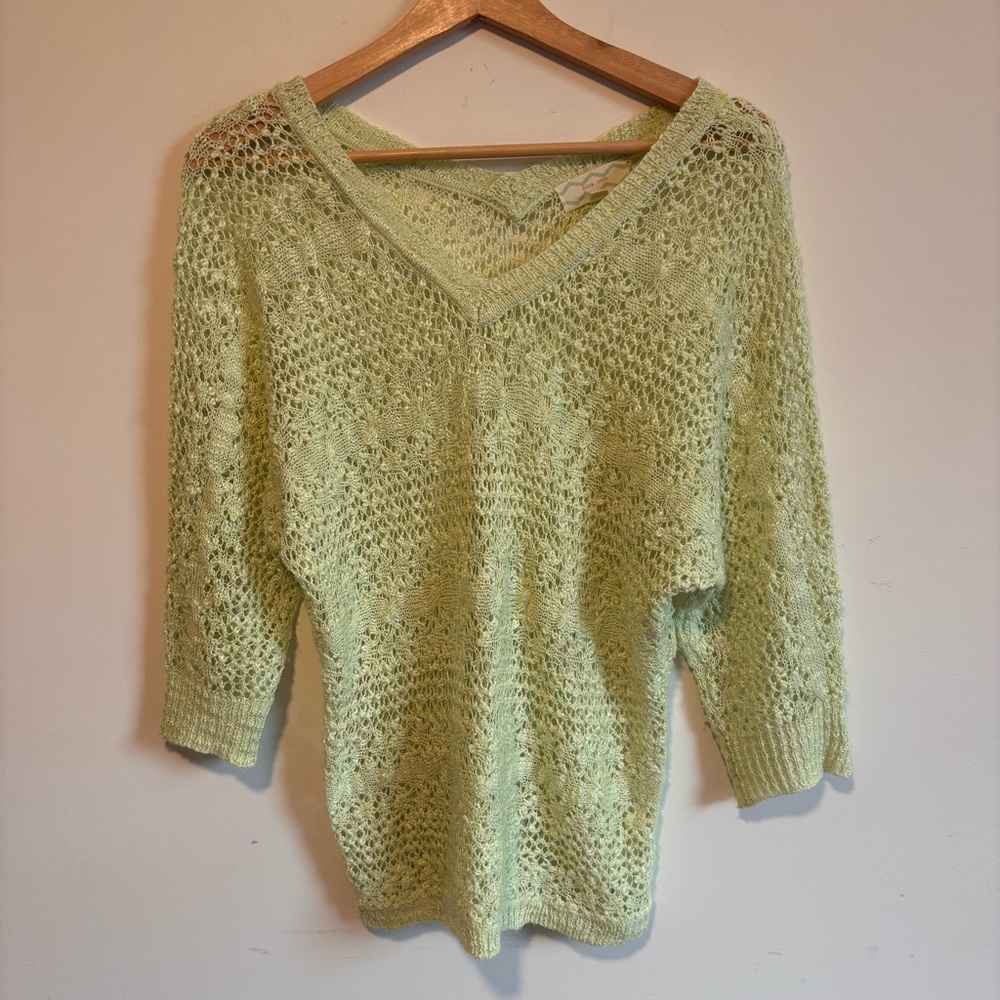 Green crochet sweater